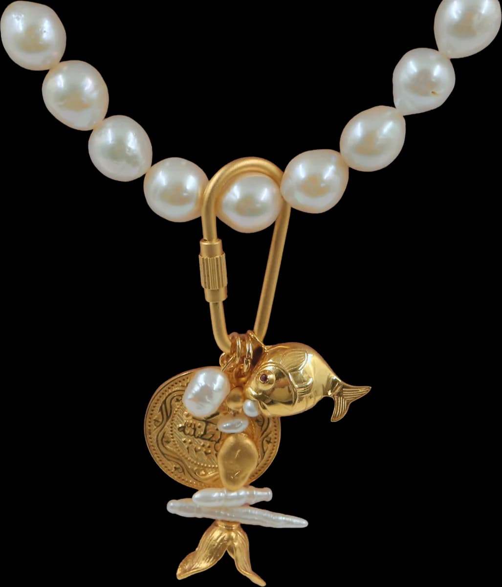 OCEAN  HERİTAGE GOLDEN FISH İNCİ KOLYE 