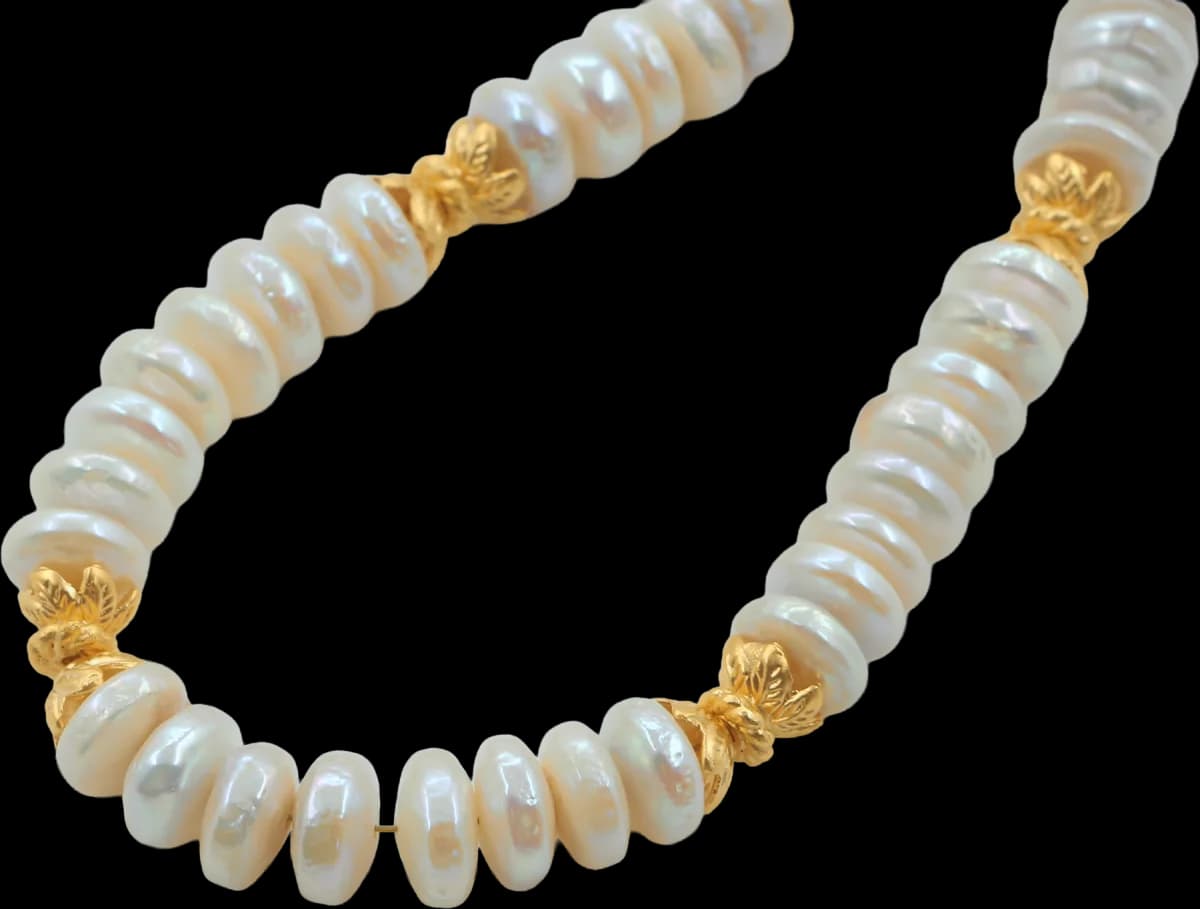 GOLDEN LEAF LAYERED İNCİ KOLYE