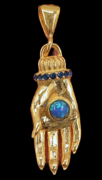 Celestial Opal Hamsa Charm