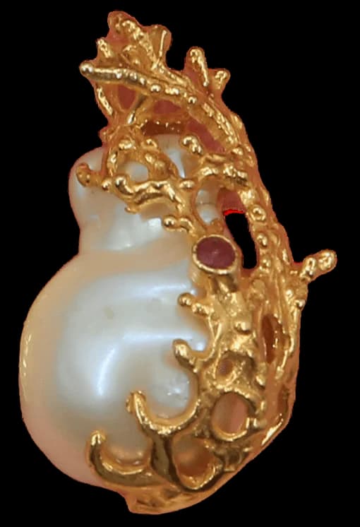 Abyssal Pearl & Coral Medallion Charm