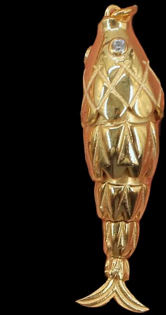 Golden Sculpted Marine Charm