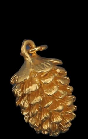 Golden Pinecone Charm