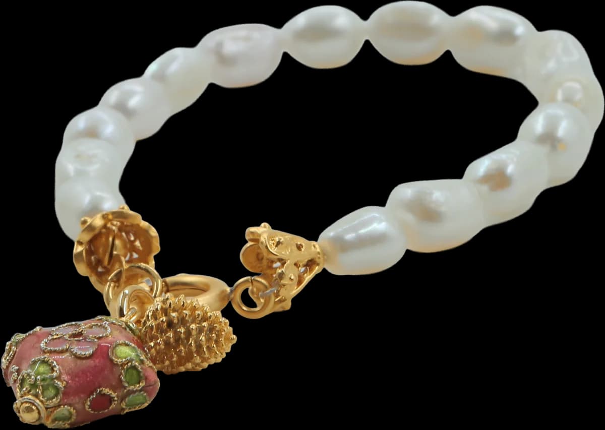 FLORAL PILLOW CHARM İNCİ BİLEKLİK