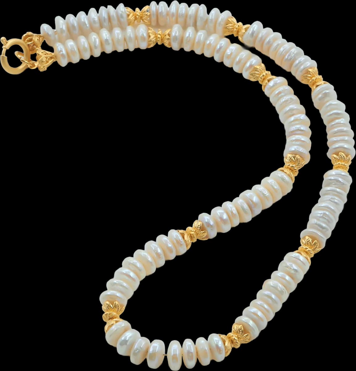 GOLDEN LEAF LAYERED İNCİ KOLYE