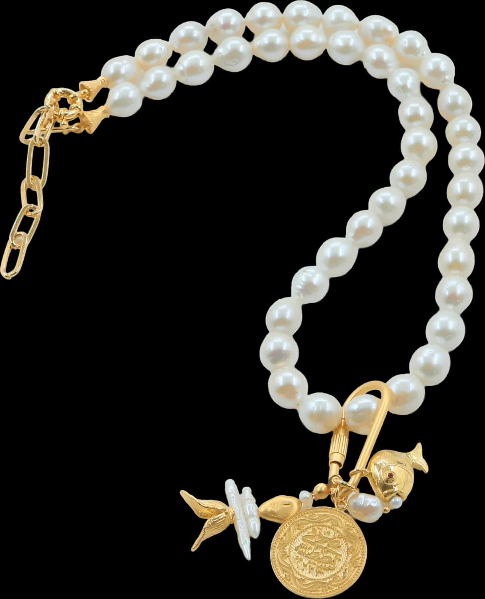 OCEAN  HERİTAGE GOLDEN FISH İNCİ KOLYE 