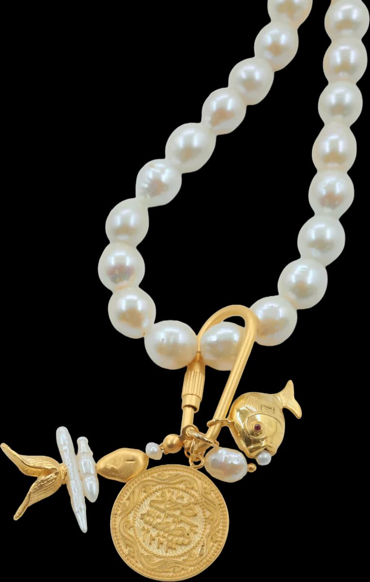 OCEAN  HERİTAGE GOLDEN FISH İNCİ KOLYE 