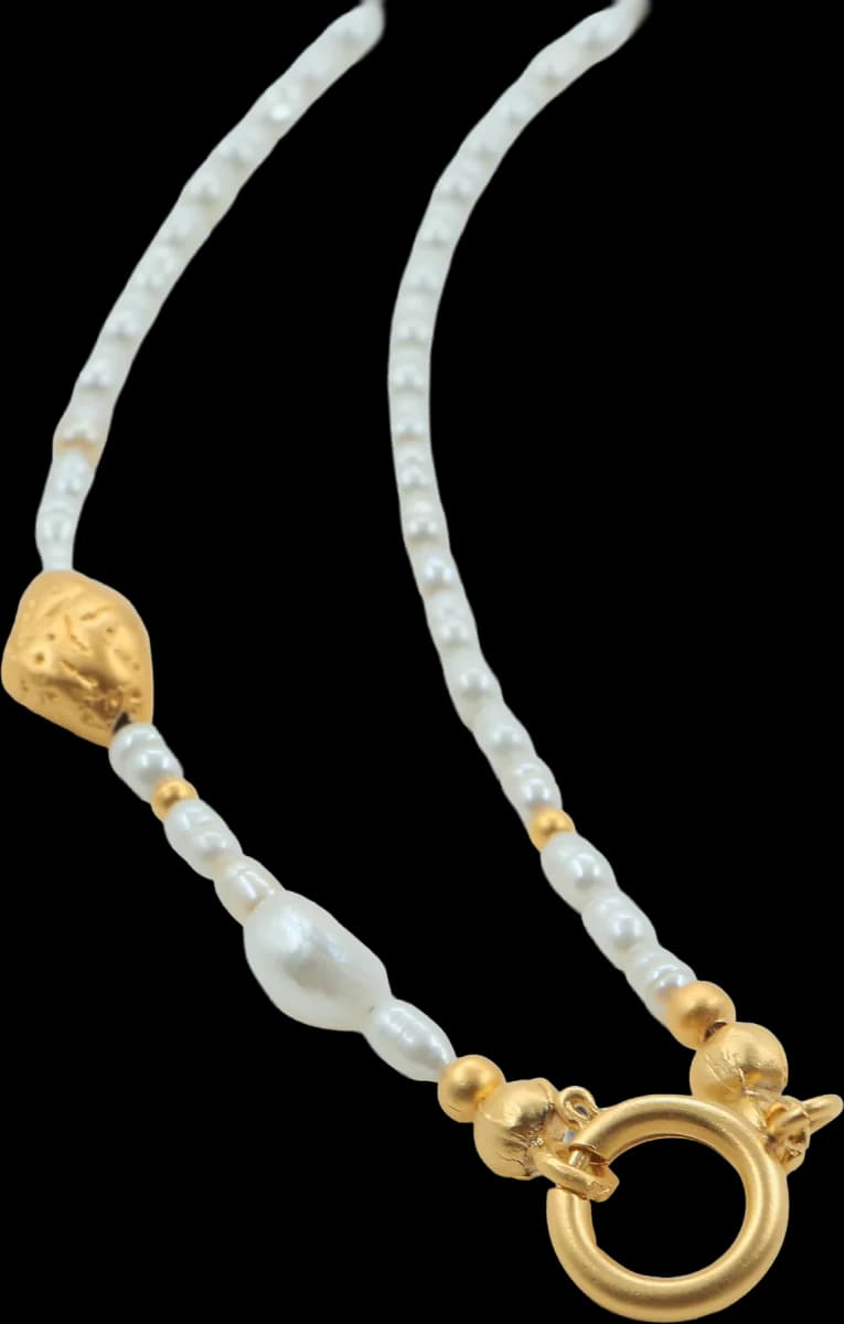 ORGANİC ELEGANCE NUGGET İNCİ KOLYE