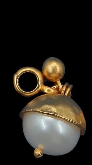 Golden Cap Pearl Charm