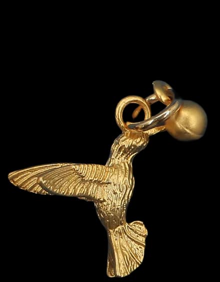 Golden Hummingbird Charm